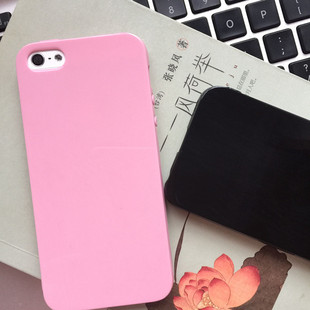 简约素净纯色苹果5SE全包挂绳手机壳iPhone4s防摔保护套5黑红紫色