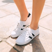 韩国ulzzang学院风黑白拼色皮质系带舒适平底低跟休闲鞋单鞋女鞋