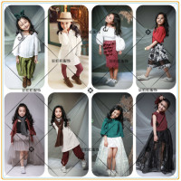 2016正版儿童摄影韩版服装楼拍照主题服装亚麻女孩童上海展会新款