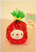 100个韩国可爱草莓礼品包装袋曲奇袋烘焙食品袋饼干袋糖果袋