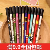 B122  韩国文具 可爱印花 钻石头中性笔 创意黑色签字笔 水笔