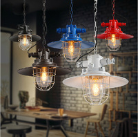 北欧宜家创意吊灯复古工业吊灯美式怀旧个性铁艺咖啡店吧台吊灯