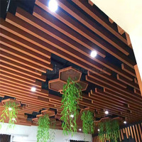 咖啡店铝方通吊顶30*80装饰天花转印木纹铝方通幕墙隔断型材方管