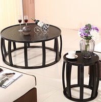简约现代茶几中式钢琴烤漆实木圆茶桌创意功夫茶桌