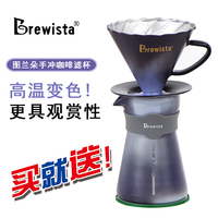 包邮Brewista图兰朵咖啡玻璃变色滤杯V60咖啡滴漏壶bonavita pro