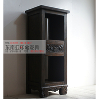 GT023泰式家具雕花斗柜老榆木实木储物斗柜榫卯结构餐边柜可定制