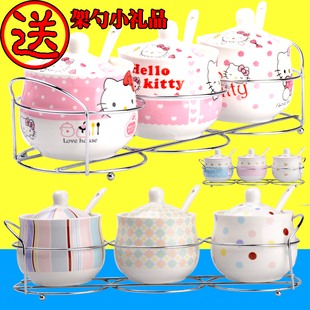 陶瓷调味罐三件套装欧式创意大容量厨房用品调味瓶调料盒盐罐盐罐