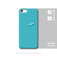 蓝色海面 三星苹果5s iphone6s plus原创意手机壳套全包软壳清新
