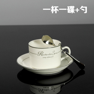 特价促销 金边银边 高档欧式骨瓷咖啡杯套装 陶瓷咖啡杯送咖啡勺