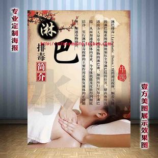 中医美容养生医疗海报挂画写真挂图展板宣传画高清定制淋巴排毒