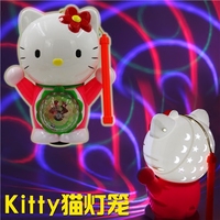 电动卡通投影音乐灯光万向Kittym猫手提灯笼儿童玩具礼物热卖批发