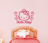 hello kitty猫儿童房卧室床头幼儿园凯蒂猫墙贴纸 母婴用品装饰贴
