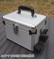 全铝铝合金箱铝合金工具箱器材箱收纳箱立开单肩有锁28x19x20厘米