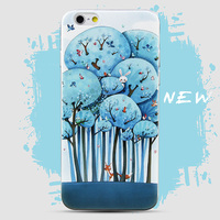 文艺清新 蘑菇树 苹果5s iphone6 plus 创意浮雕手机壳 全包软壳