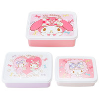 日本Sanrio正品My Melody 微波爐飯盒餐盒食物盒便當盒(3個)