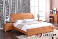 现代家具纯实木婚床 1.8米1.5米 白蜡木床 现代简约中式 双人床