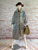 意大利制造vintage孤品罕稀！重磅羊毛优雅显肤欧美街拍个性大衣