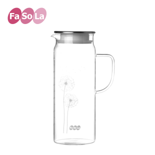 日本FaSoLa耐高温玻璃冷水壶凉水杯耐热大容量凉茶壶果汁壶 包邮