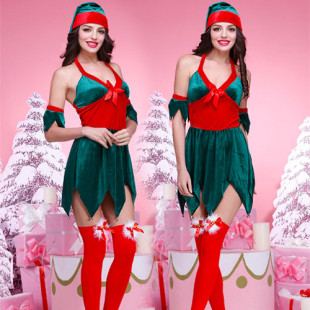 成人圣诞节服装 圣诞节Cosplay女装 圣诞树角色扮演女装游戏制服