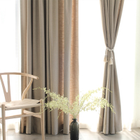 素麻|现代简约北欧清新日式风格 纯色素色亚麻棉麻客厅窗帘定制