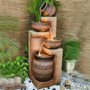 欧式客厅流水喷泉风水轮摆件创意家居庭院花园装饰品落地水景摆设