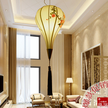 新中式手绘国画艺术吸吊两用灯客厅餐厅客栈会所酒店工程灯饰灯笼
