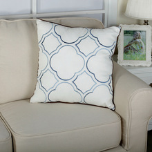 棉麻刺绣花汽车沙发腰枕靠包靠枕垫欧美简约风格  家具装饰靠垫