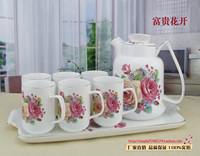 促销包邮正品骨瓷欧式8头水具套装耐高温陶瓷冷水壶套装茶具