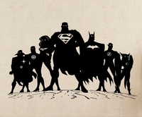 正义联盟墙贴画蝙蝠侠超人贴纸DC漫画超级英雄团队贴纸前面装饰画