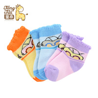 童泰新款婴儿袜男女宝宝袜子0-3个月新生儿袜子保暖用品 三双装