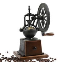 复古大摇轮手摇磨豆机大转轮手动咖啡机古典家用磨咖啡豆机研磨器