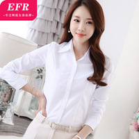 EFR 2015女装长袖女衬衫 OL通勤韩版职业女衬衣 白领必备不缩水