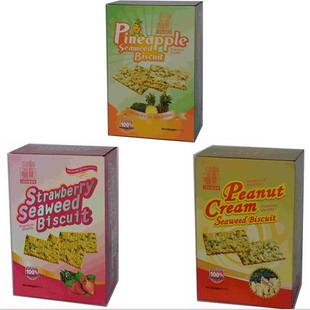 包邮马来西亚咯思特海苔 草莓 花生口味夹心饼干217*3盒2月14到期
