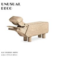 Kay Bojesen hippo 北欧实木河马摆件木雕木偶家居饰品创意礼物