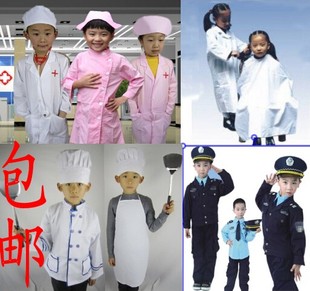 幼儿园儿童男童医生演出服饰女小护士角色职业扮演表演服装白大褂