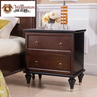 威灵顿美式实木床头柜复古欧式新古典床边柜抽屉柜卧室家具B801-2