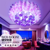 卧室灯温馨浪漫儿童房间灯现代简约创意田园LED亚克力吸顶灯圆形