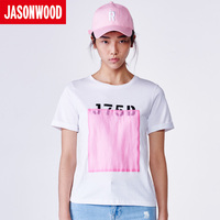 Jasonwood/坚持我的夏季女士字母印花短袖T恤262103030