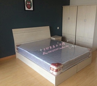 环保型高密度防火板板式床 三星板床 可储物箱子床单人双人床