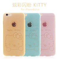 凯蒂猫手机壳 iphone6plus手机壳卡通 苹果6保护套TPU硅胶套闪粉