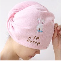 厂家直销  创意家居卫浴 可爱卡通咪兔超强吸水干发帽 神奇干发巾