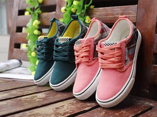 新款韩版帆布鞋学生鞋女鞋运动鞋松糕底鞋拼色鞋正品锐鸟