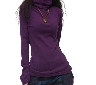 毛衣女士高领短款套头打底衫修身韩版喇叭袖针织衫秋冬新款羊绒衫