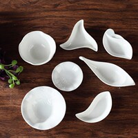 创意舒芙蕾烤碗烘焙模具纯白陶瓷小碟子调料调味碟酱料碟火锅圆形