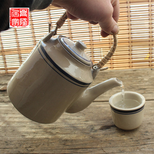 中式土陶茶具茶壶茶杯陶瓷茶壶套装粗瓷茶壶农家陶瓷水壶推荐包邮