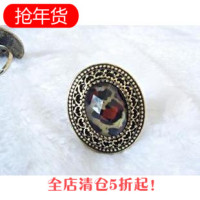 特价 欧美复古 琥珀 椭圆形宝石戒指 指环 饰品 首饰 批发
