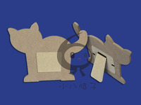 相框粘土创意模型小猫图片彩绘异形制作木质diy创意相框 动物相架
