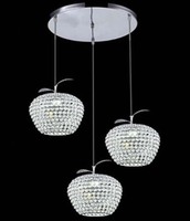 包邮现代简约苹果LED水晶吊灯创意餐厅卧室吊灯单头三头艺术灯具