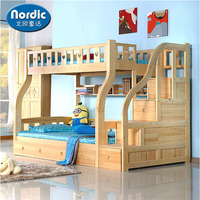 北欧上下床高低床子母床母子床上下铺双层床 儿童床实木 松木家具