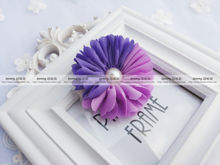 深紫色&罗兰紫双拼雪纺雏菊姊妹手腕花 婚礼手腕花 满百包邮